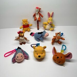 Vintage McDonalds Disney Winnie Pooh Movie Lot of 9 Plush Bag Clips Pen Toys